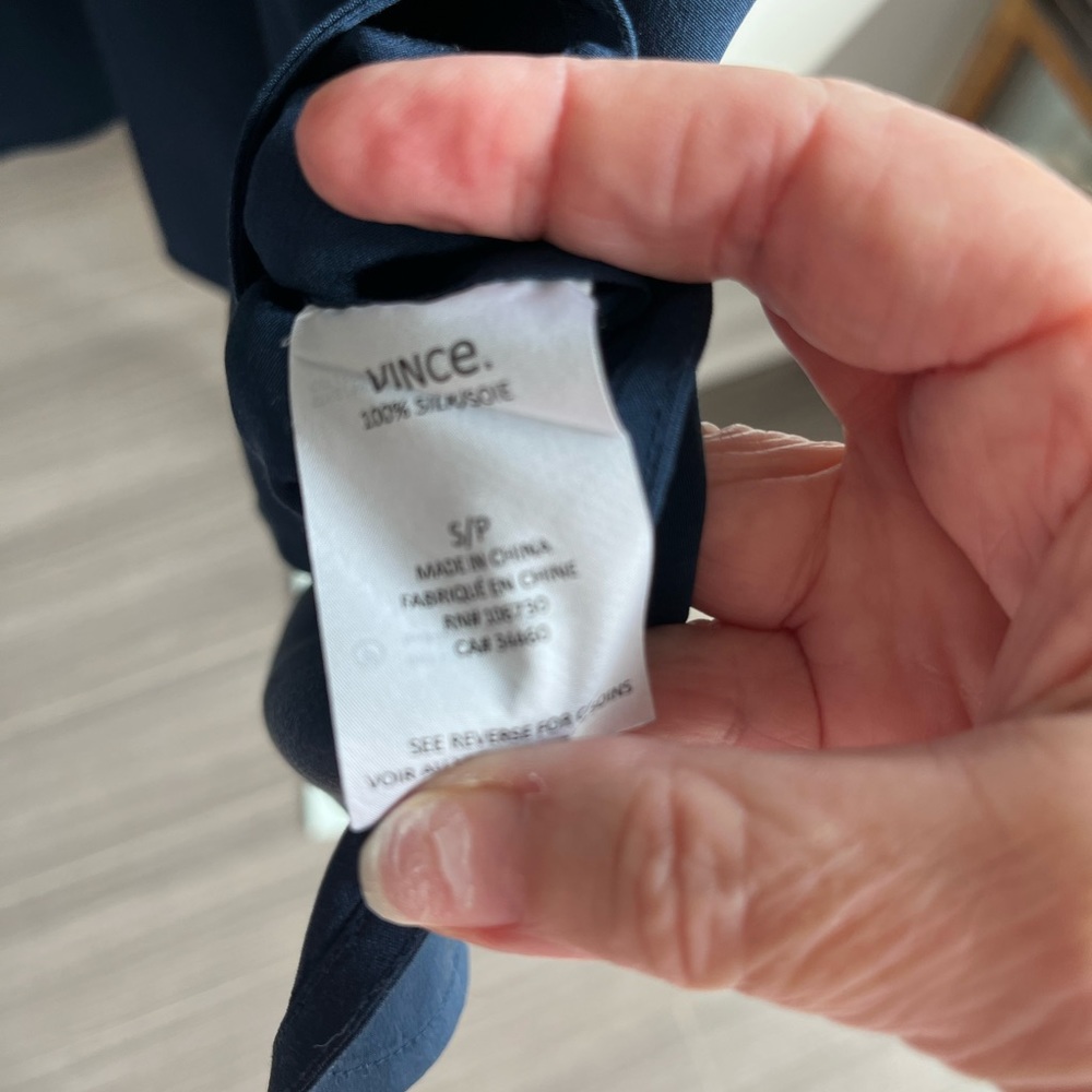Vince navy blue silk dress - Picture 4 of 4